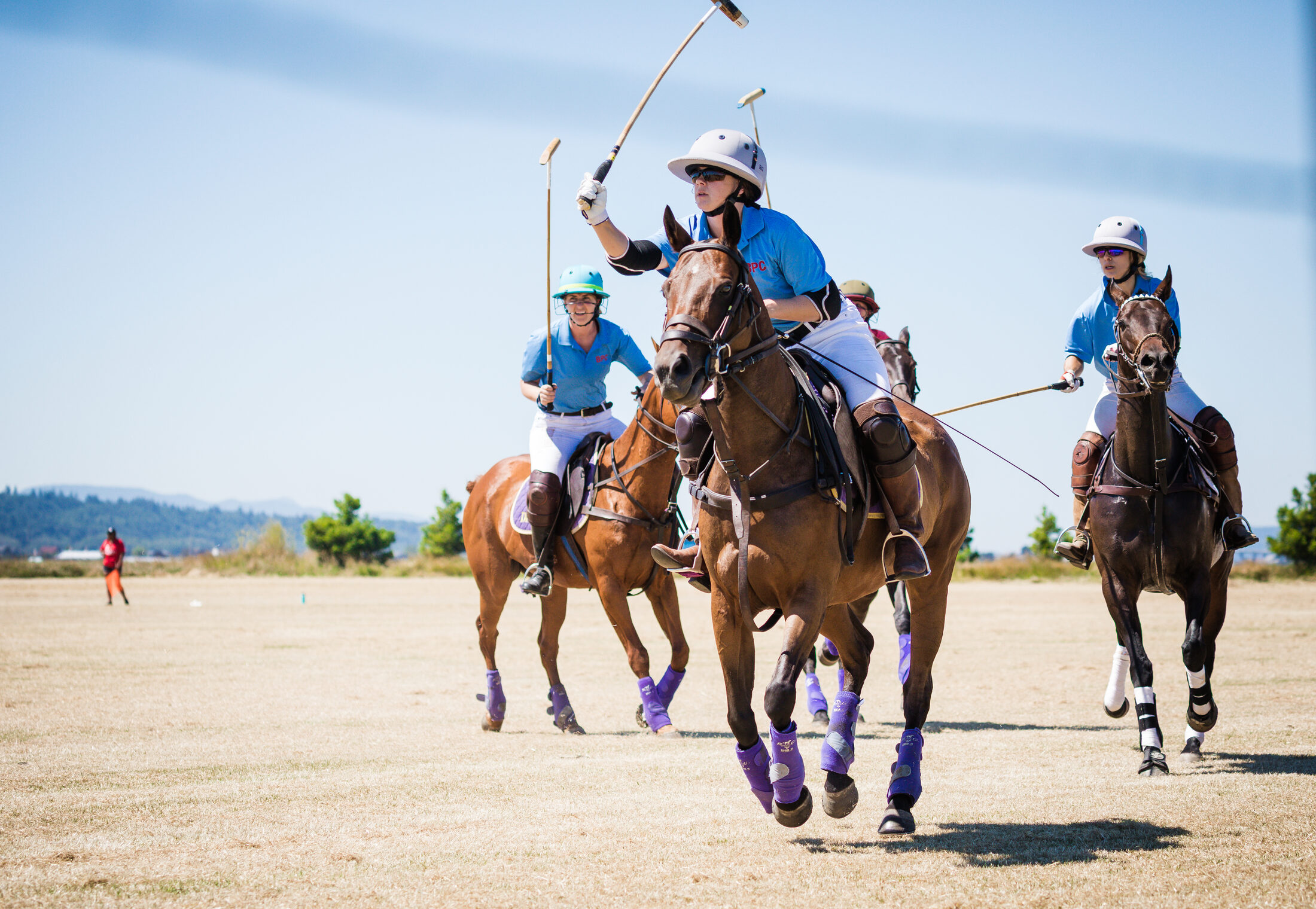 Polo players in action at La Conner Polo Club